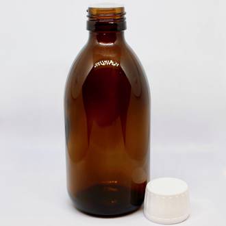 Amber glass bottle & white dripulator cap: 250ml
